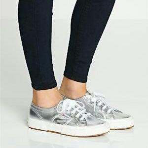 superga silver pumps